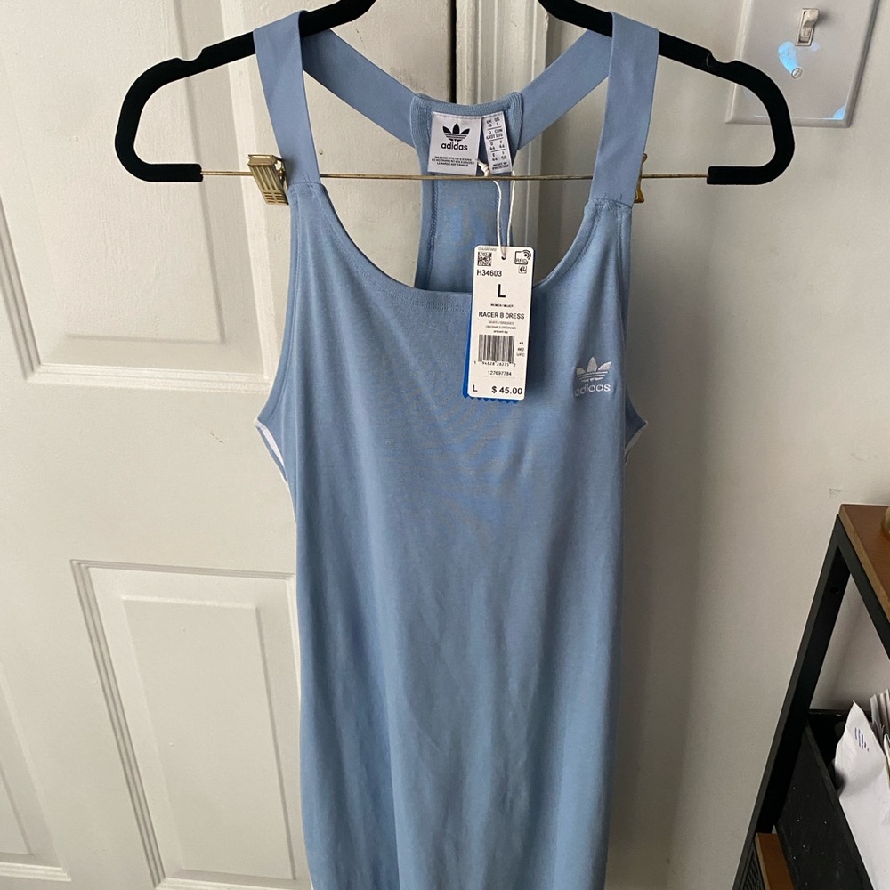 Large, Powder Blue, Adidas Racerback Dress - Picture 3 of 7